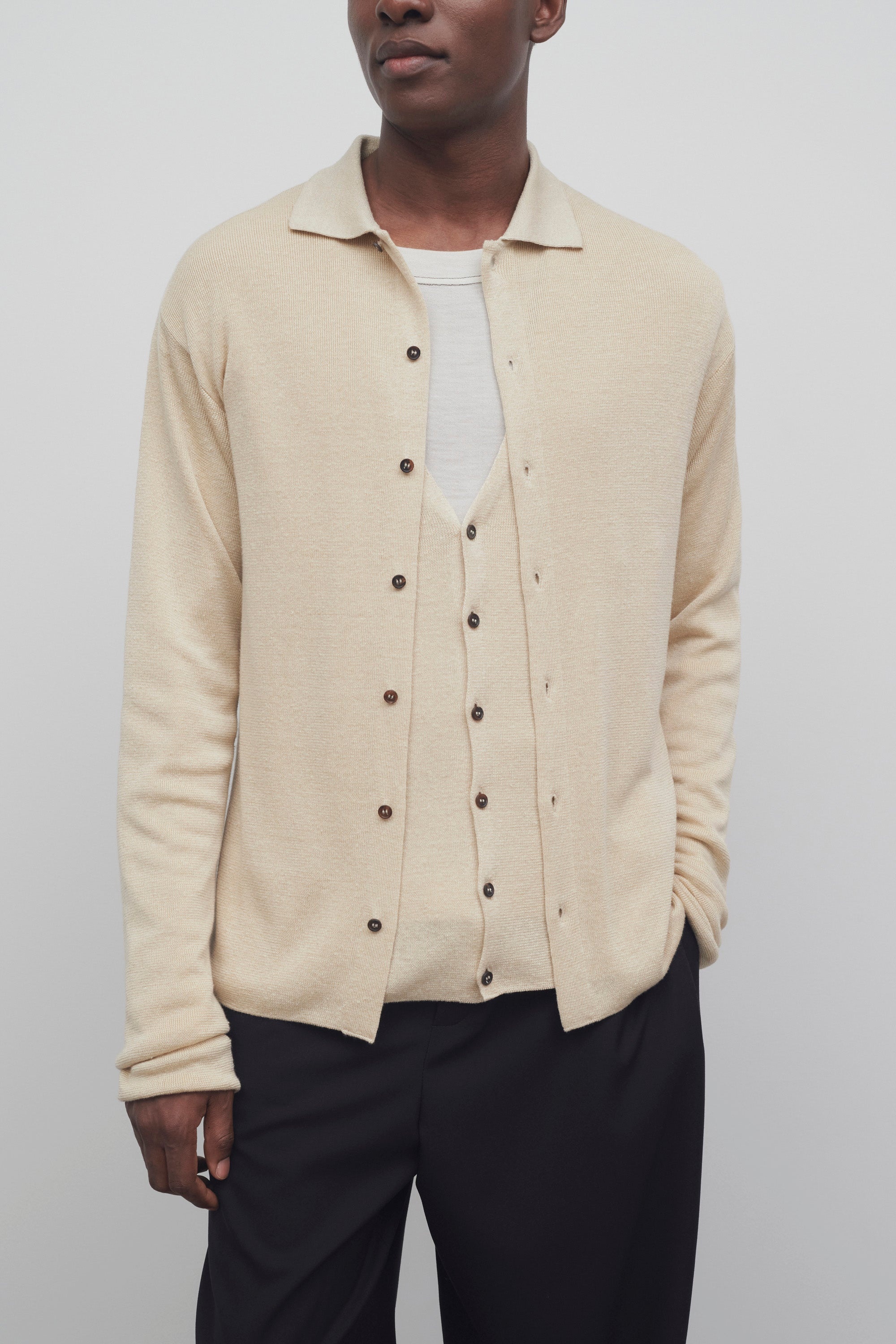 Lorde Cardigan in Linen and Silk - 6