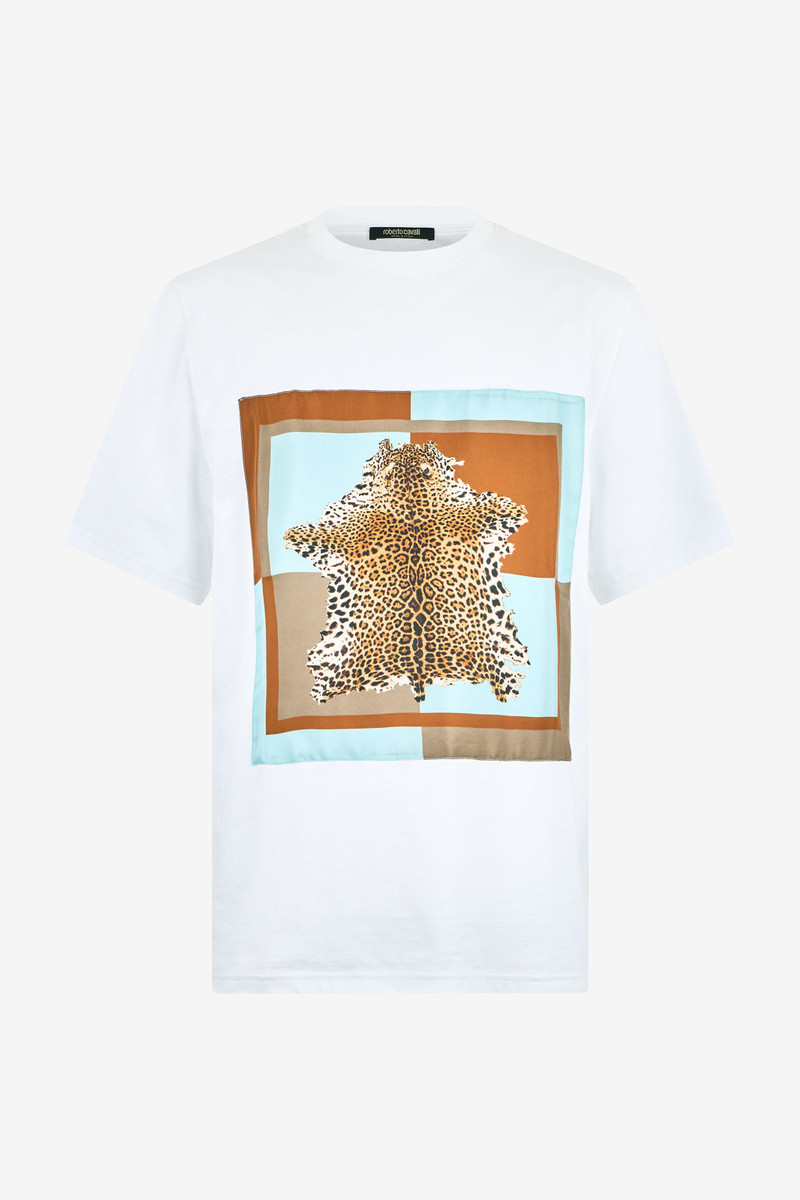 Leopard-print cotton T-shirt 1