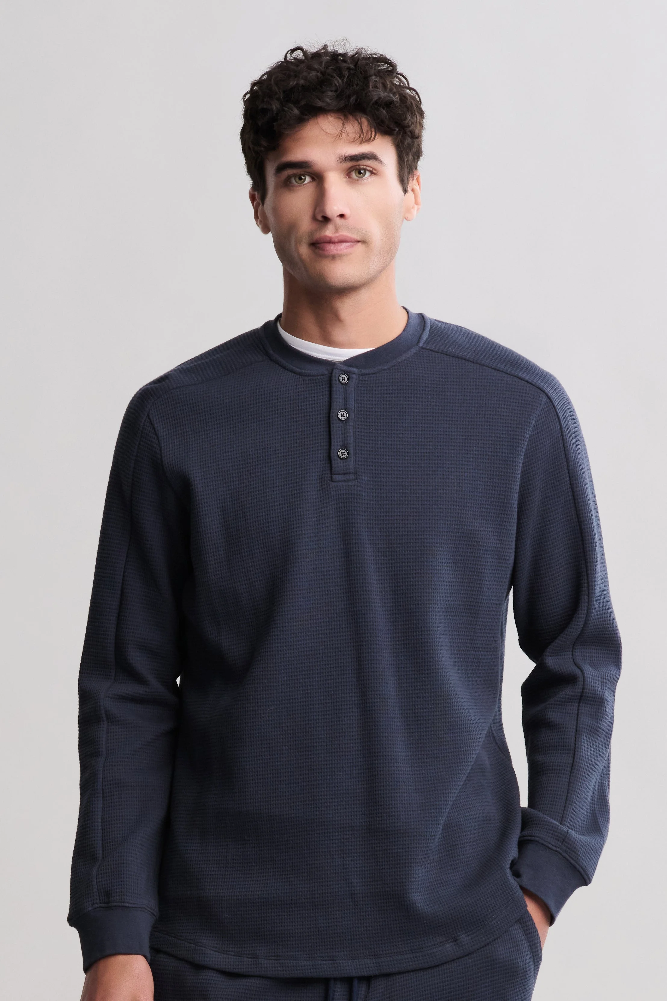 Waffle Thermal Henley - 1