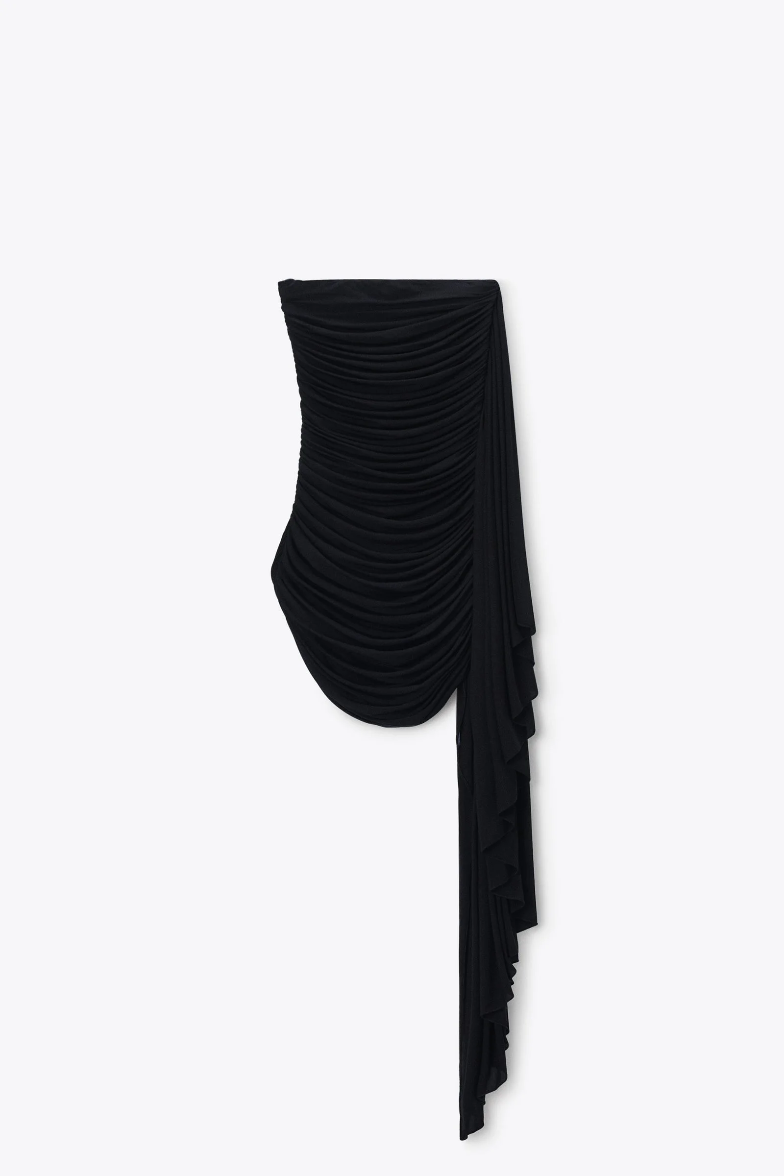 asymmetric ruched strapless mini dress - 1