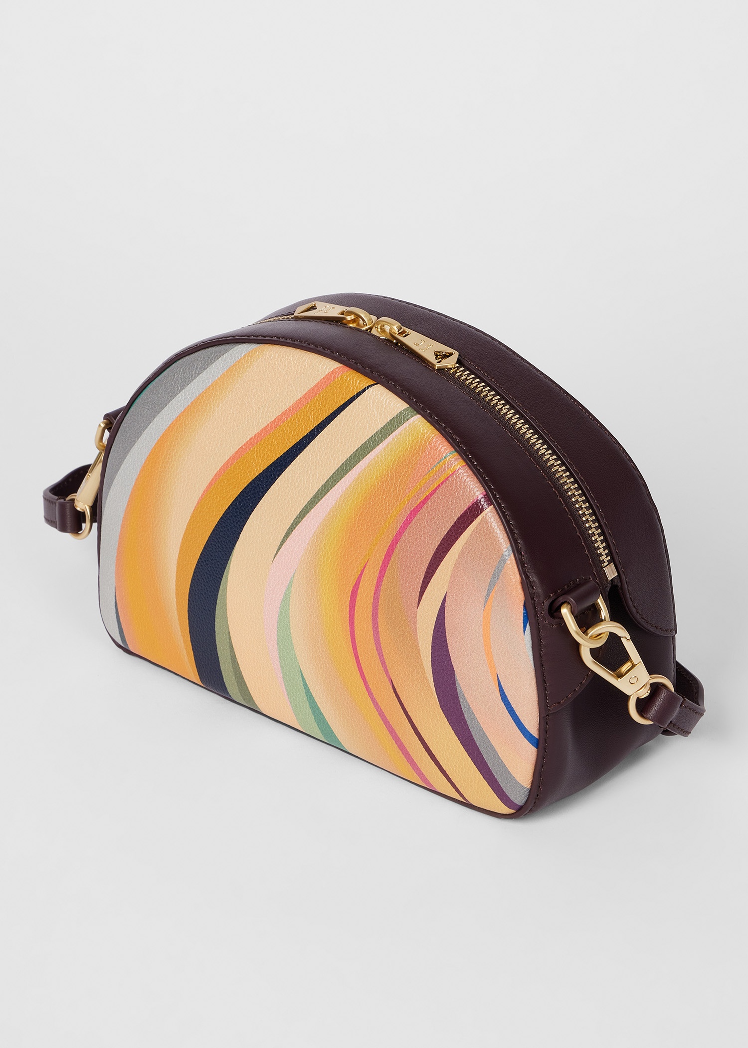 Women's 'Dusky Swirl' Leather Curved Camera Bag - 4