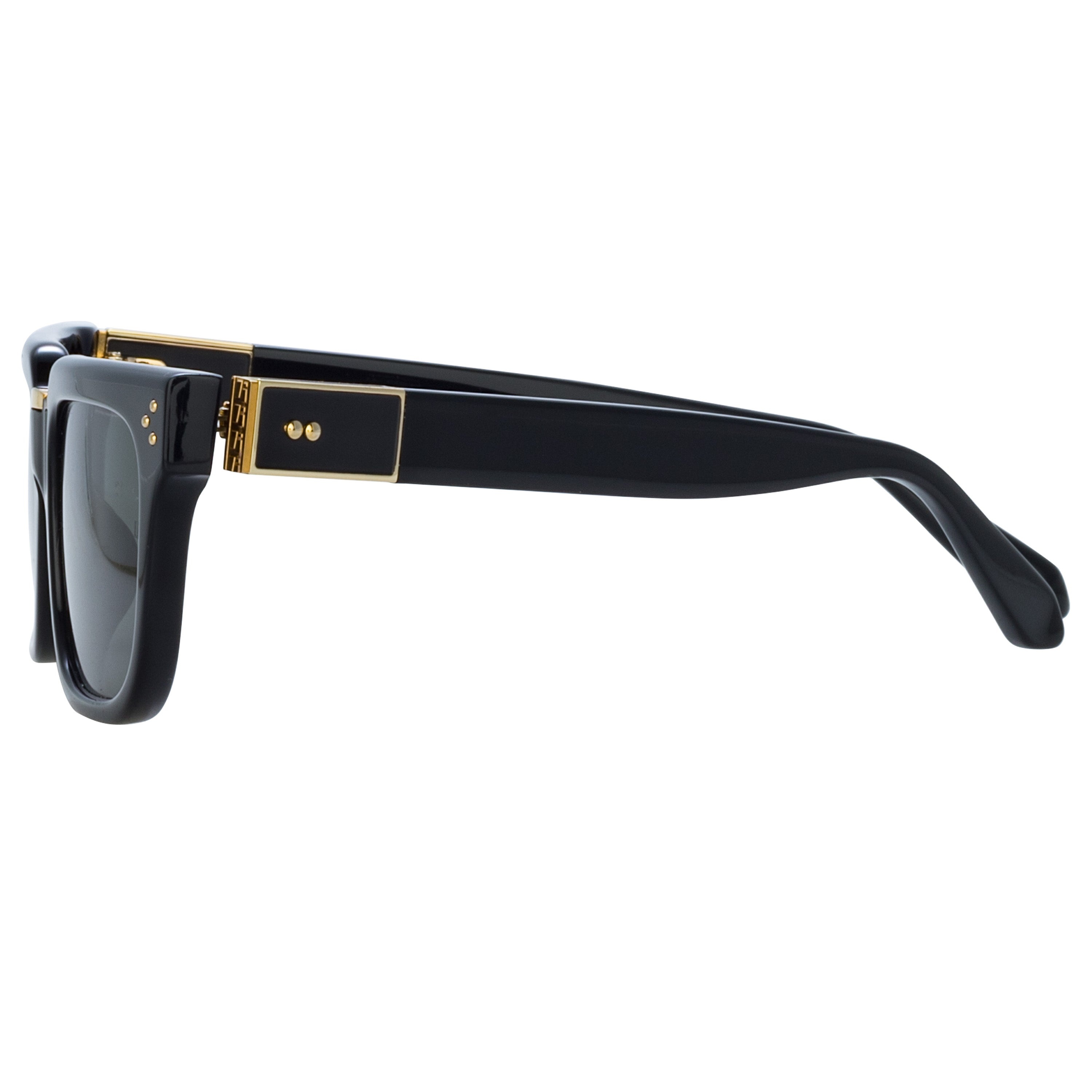 MEN'S YOAN ANGULAR SUNGLASSES IN BLACK - 4