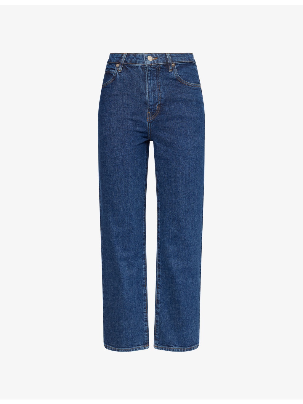 The Ruler Crop Five-Pockets Straight-Leg High-Rise Stretch-Denim Jeans - 1