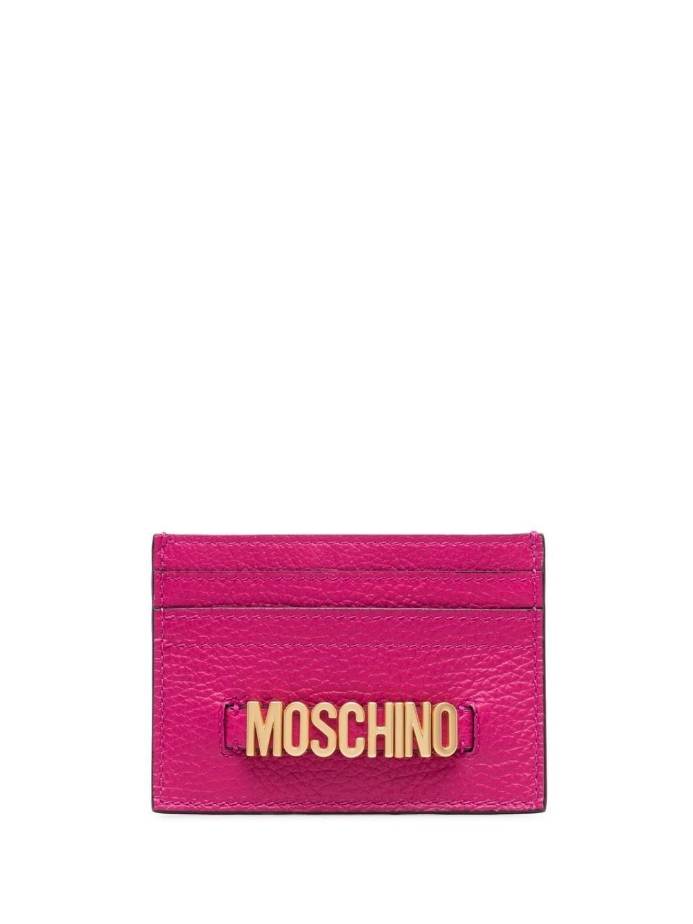 logo plaque pebbled cardholder - 1