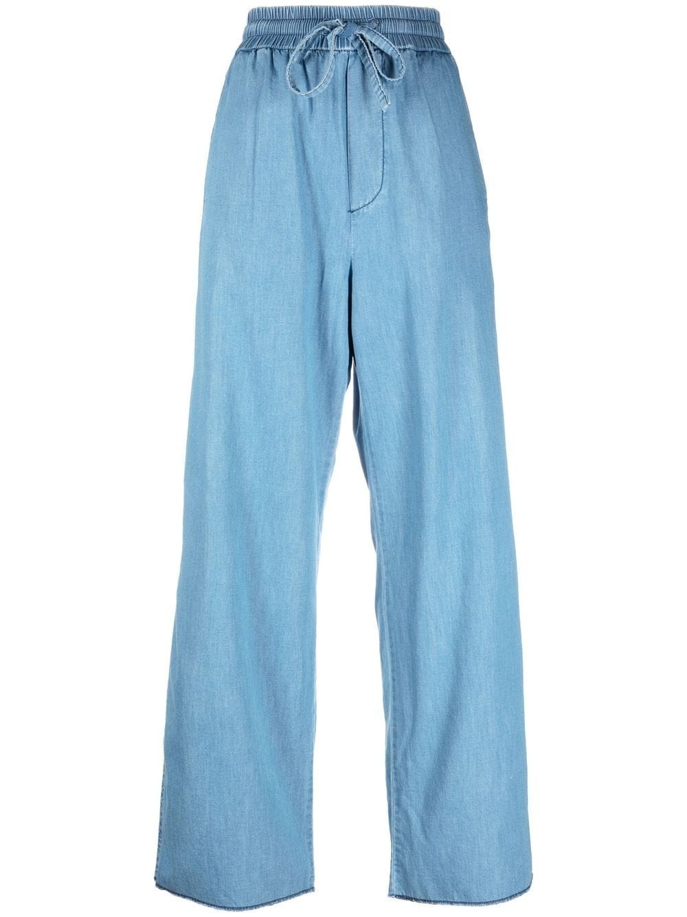drawstring-fastening wide-leg jeans - 1