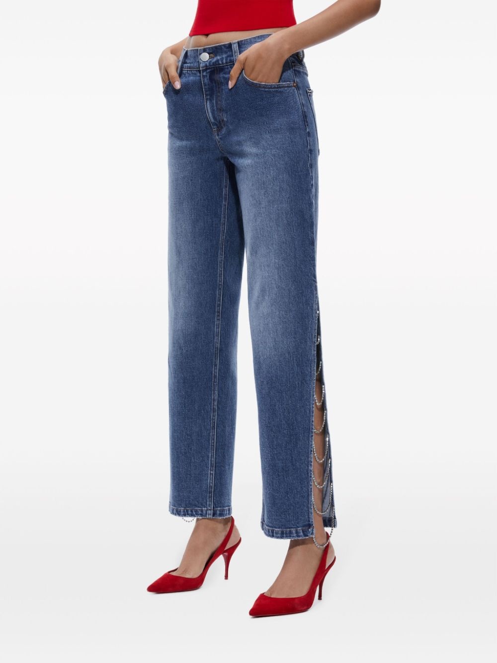Gayle crystal-embellished straight-leg jeans - 5