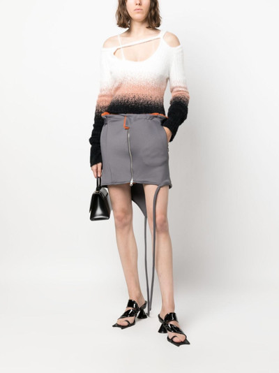 OTTOLINGER asymmetric-hem zip-up miniskirt outlook