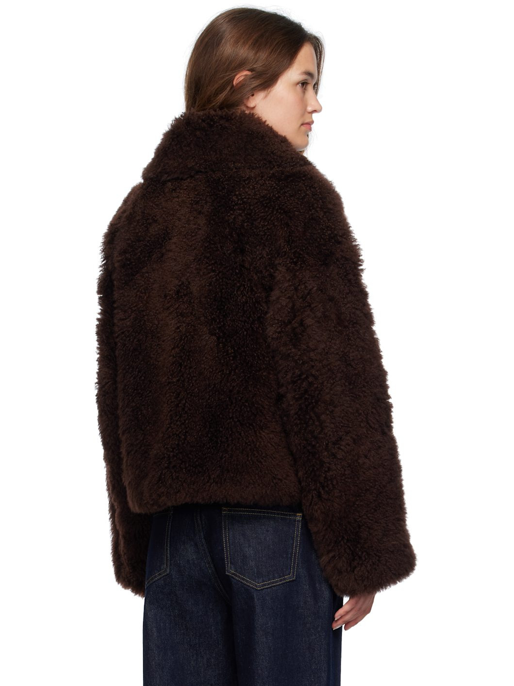 Brown Long Hair Jacket - 3