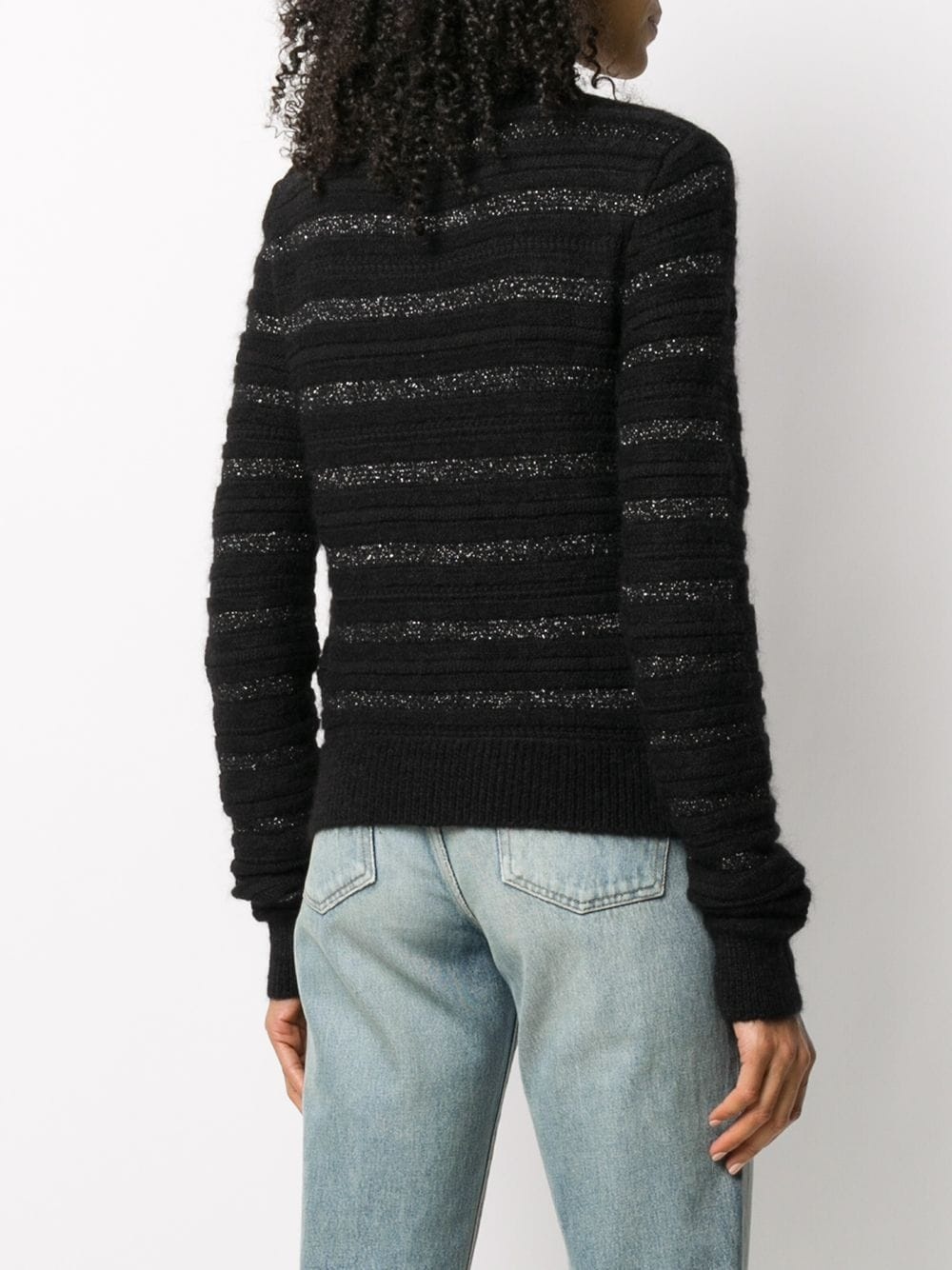 metallic stripe knitted jumper - 4