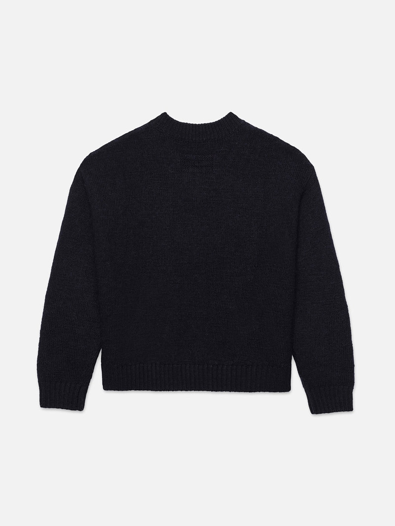 FRAME Chunky V-Neck Sweater in Navy outlook