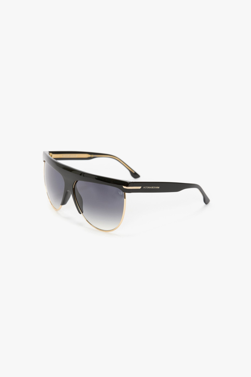Sculpted Metal And Acetate Sunglasses With Flat Top 3