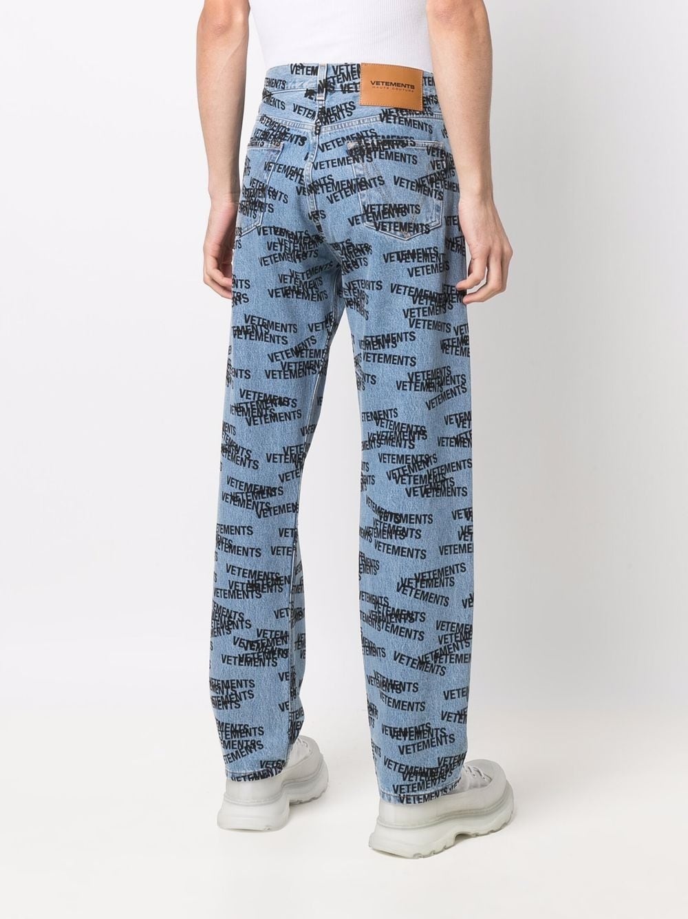 logo-print straight jeans - 4