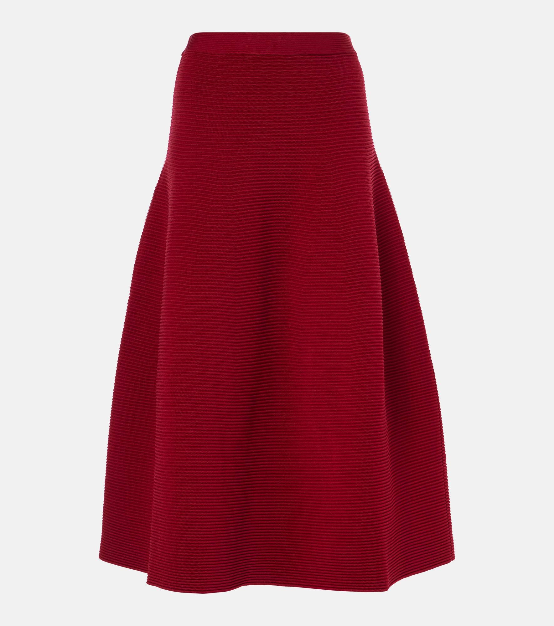 Jennifer ribbed-knit midi skirt - 1