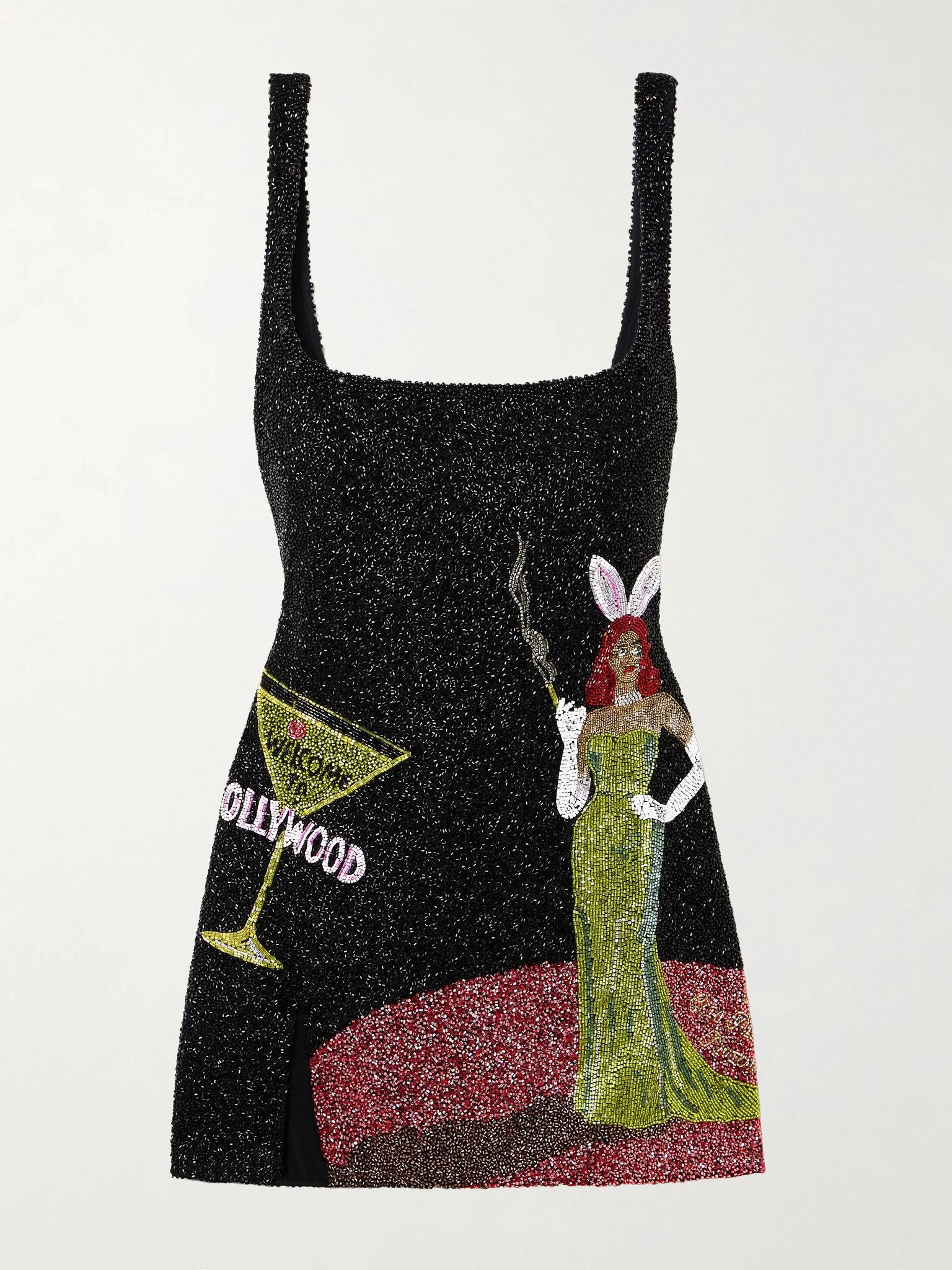 Bunny embellished stretch-mesh mini dress Multi - 1