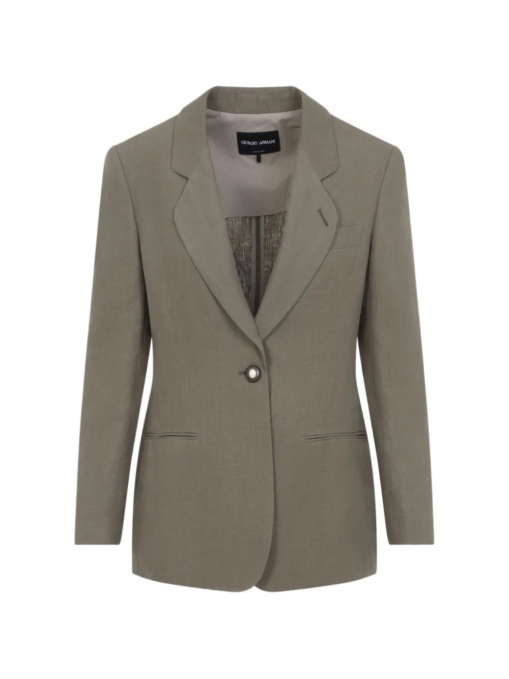 single-button linen jacket - 1
