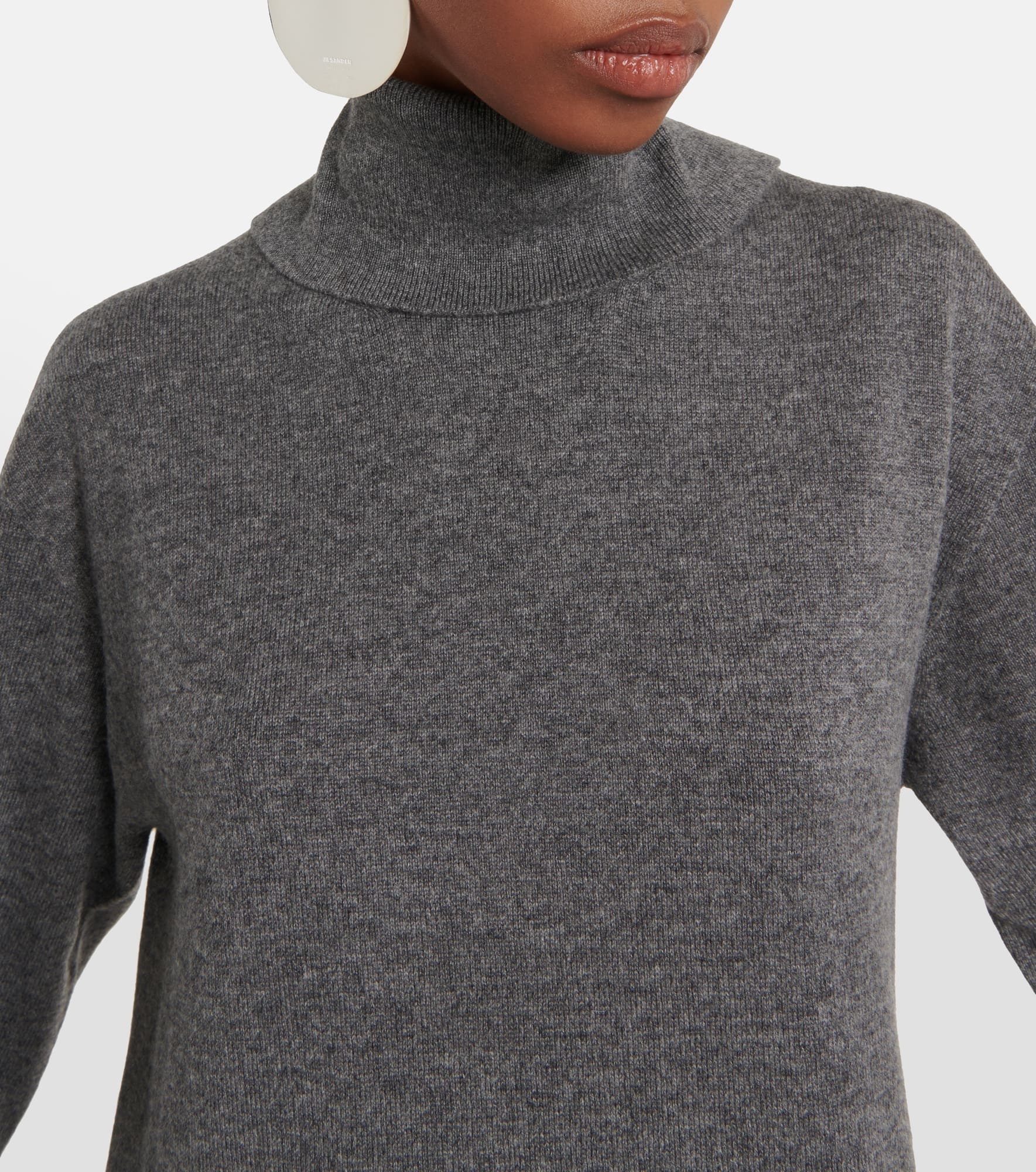 Cashmere turtleneck midi dress - 4