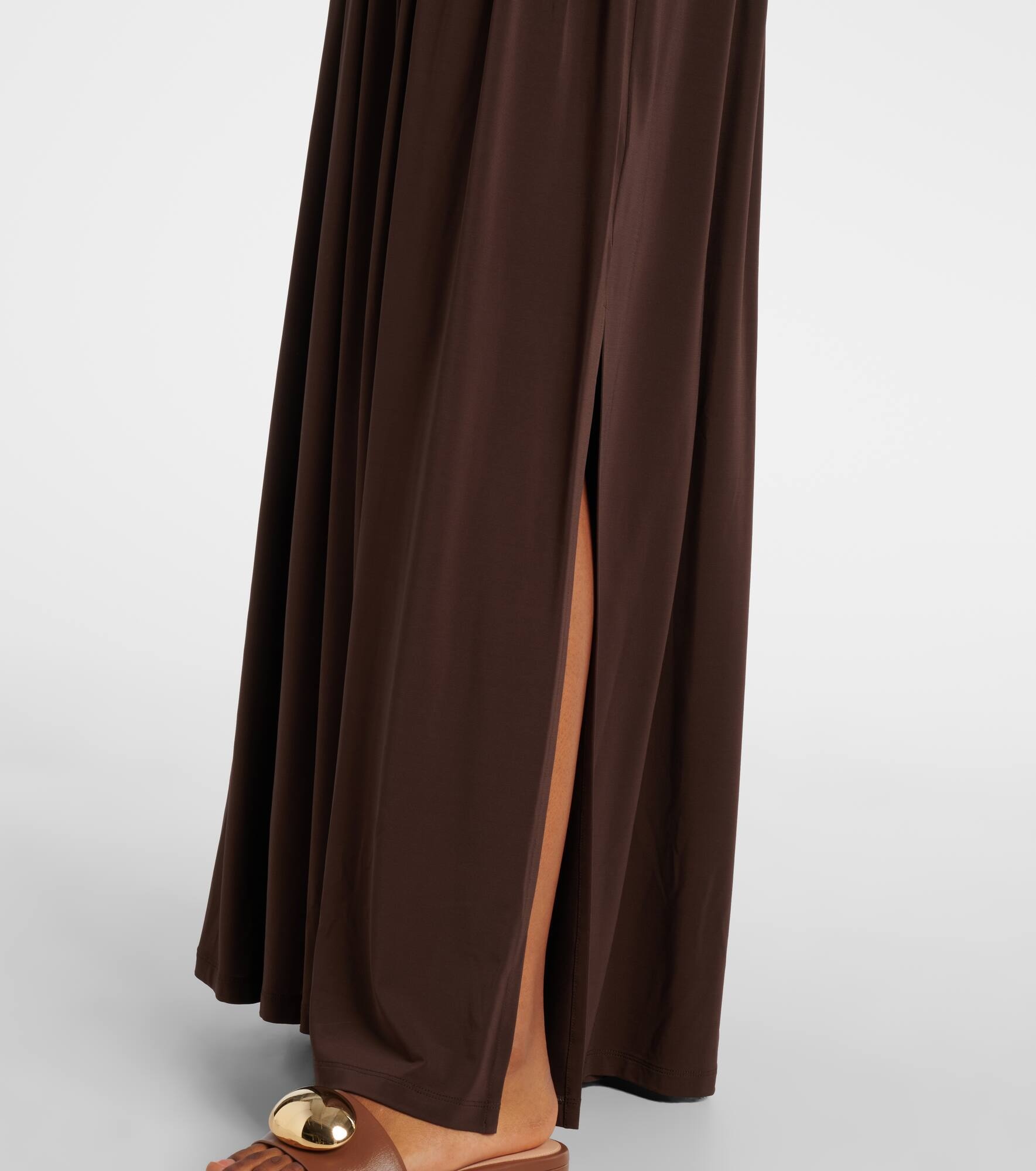 Pleated gathered maxi dress - 5