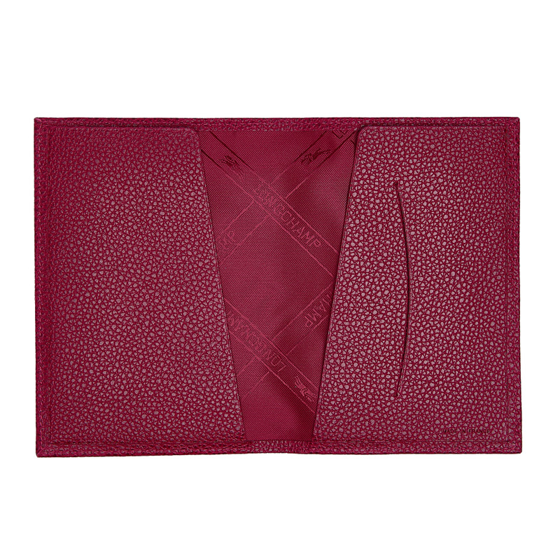 Longchamp Le Foulonné Passport cover Beetroot - Leather outlook