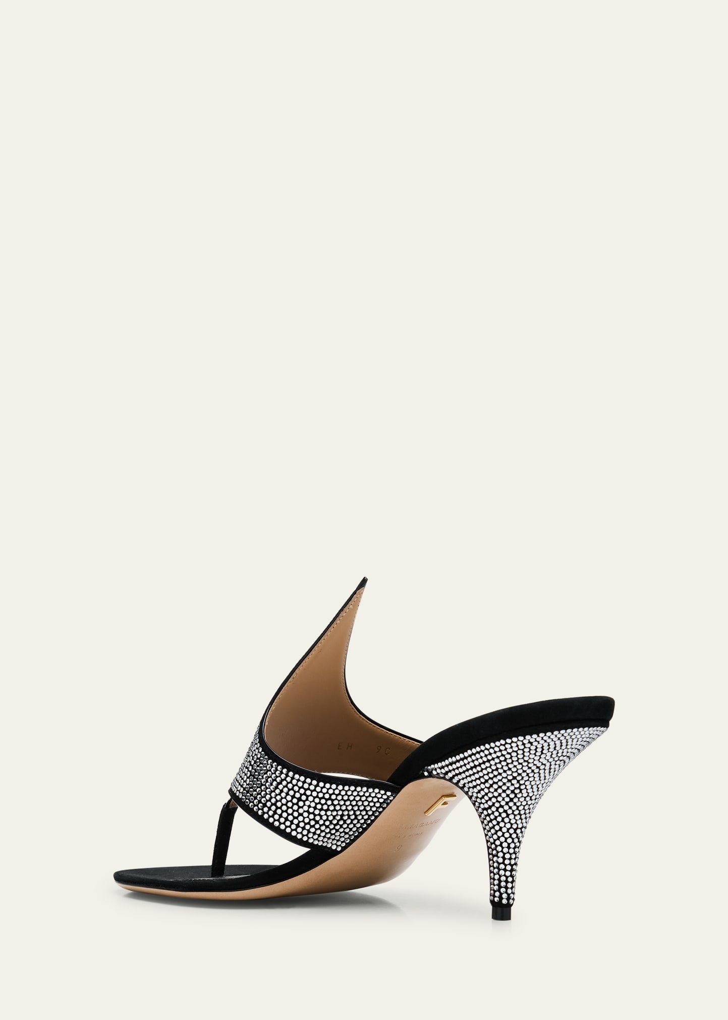 Lyrai Crystal Suede Thong Sandals - 4