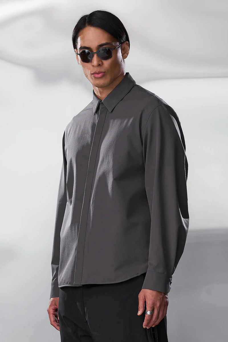 LA10-DS schoeller® Dryskin™ Press Button Shirt Jacket Gray 6