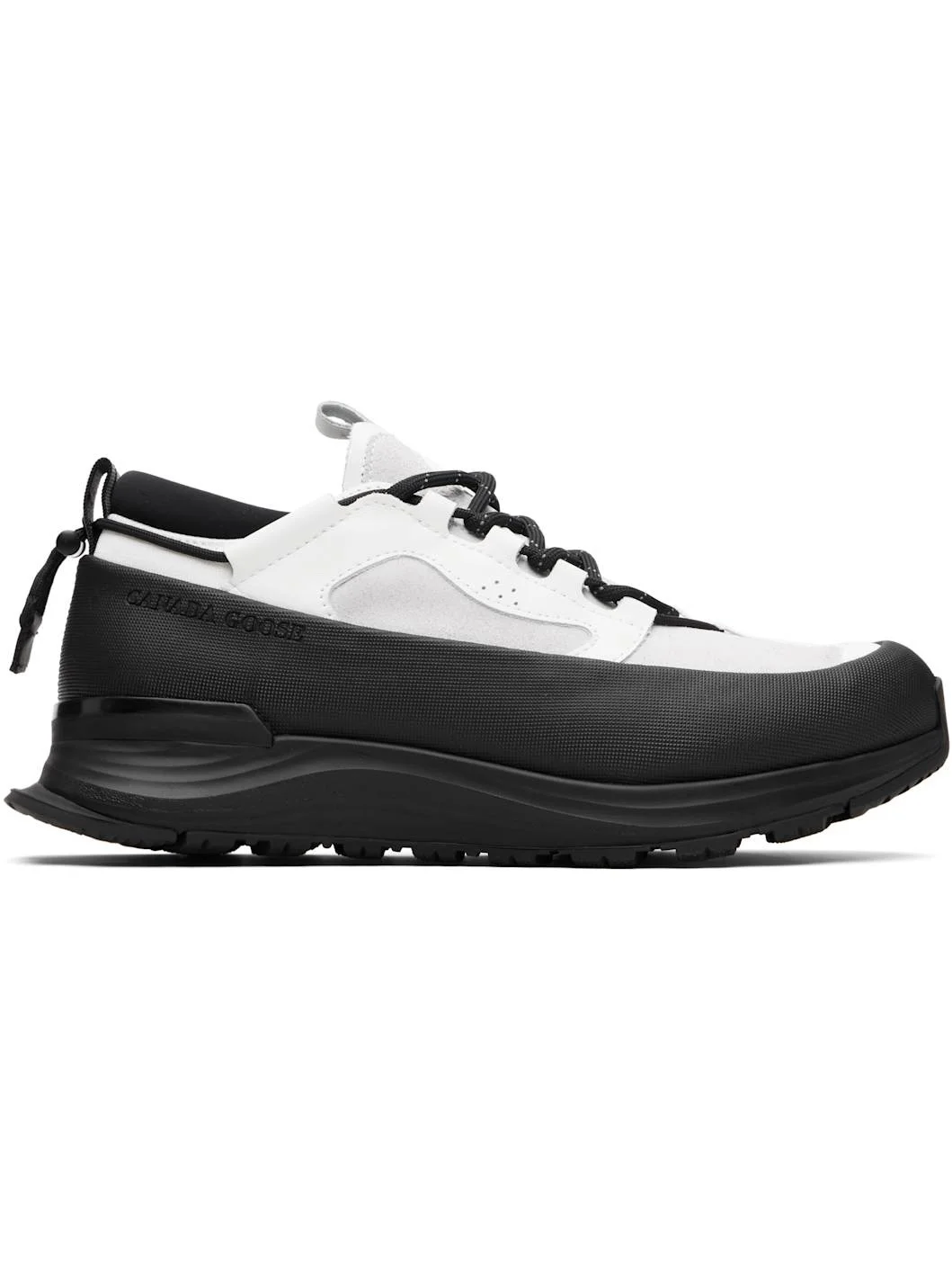 White & Black Glacier Trail Sneakers - 1