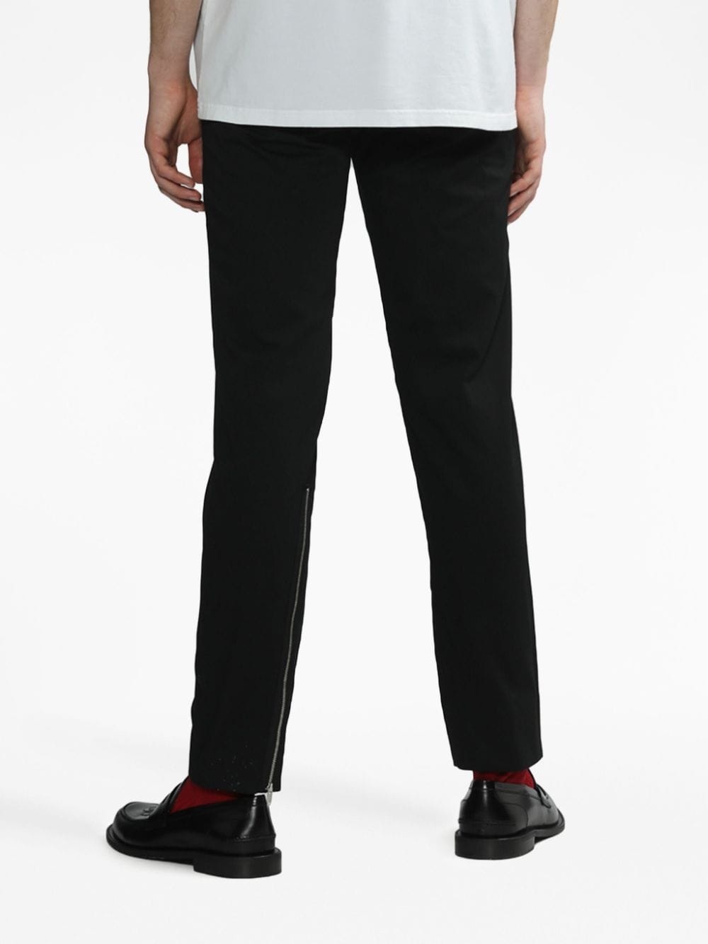 zip-detail straight-leg trousers - 4