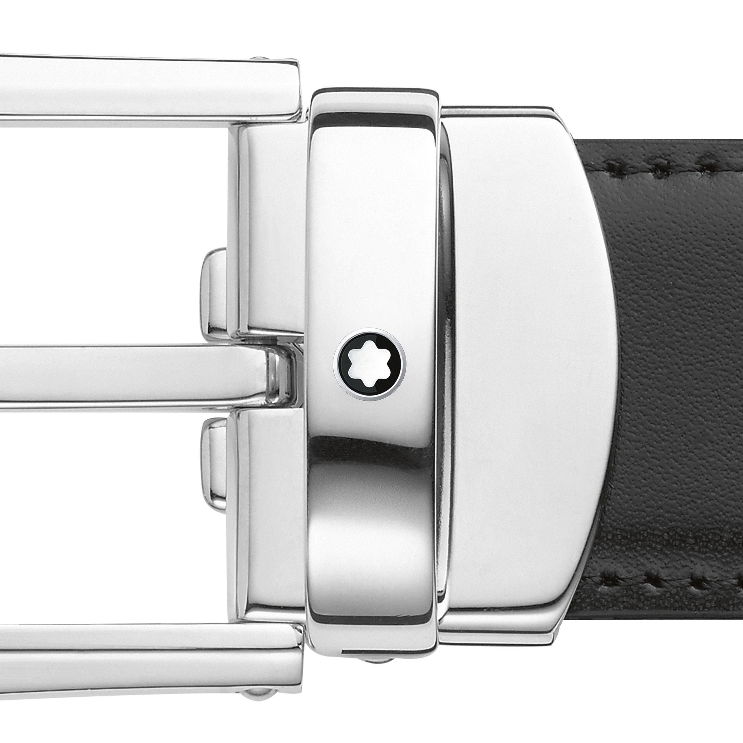 Horseshoe buckle black/brown 30 mm reversible leather belt - 3