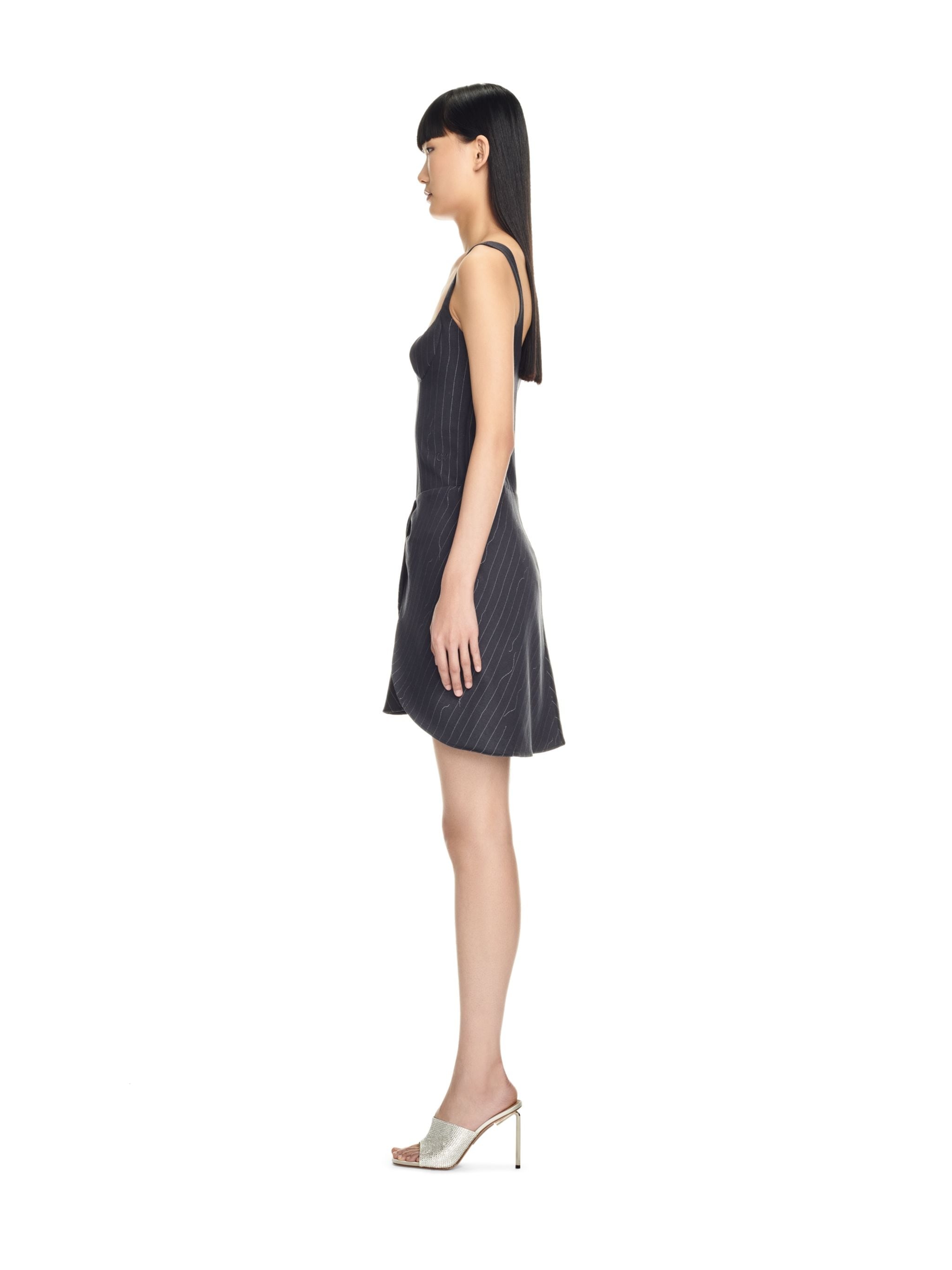 Pinstripe Twisted Dress - 3