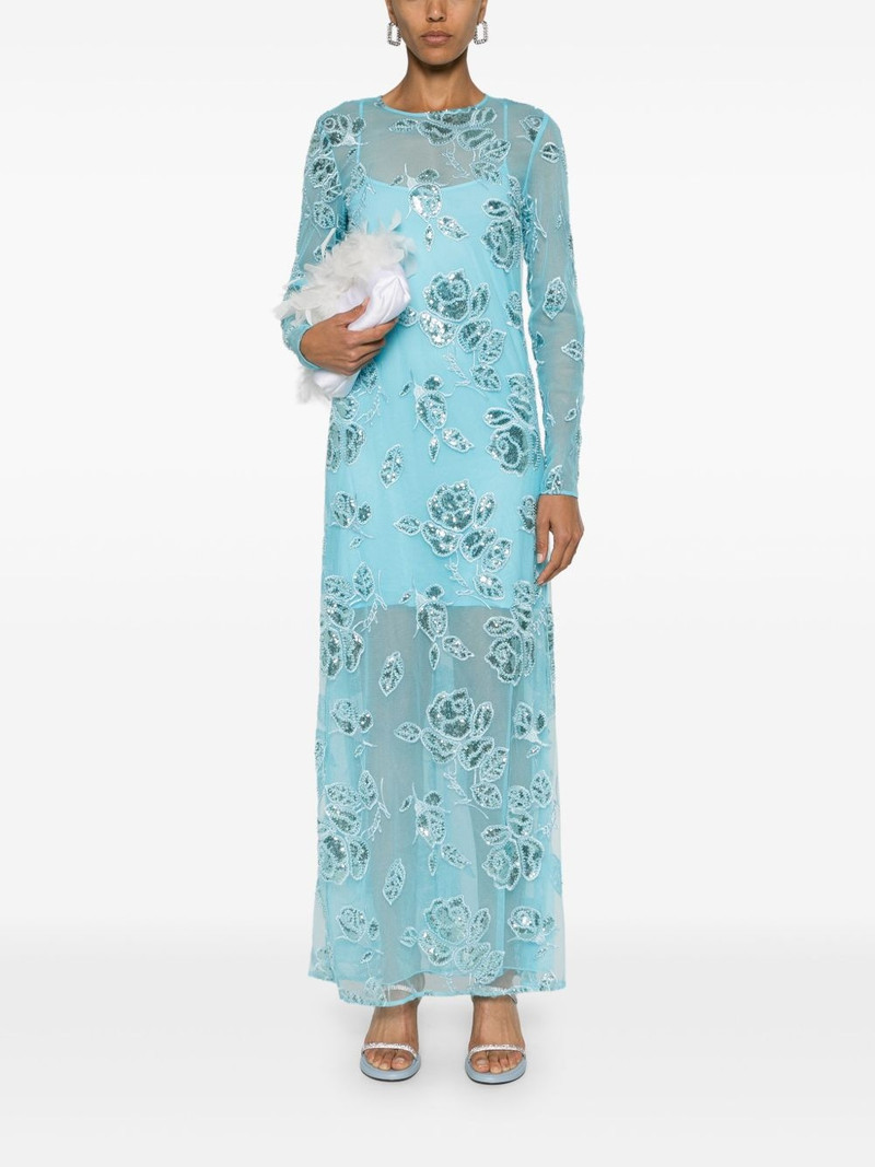 ROTATE floral-embroidery maxi dress outlook