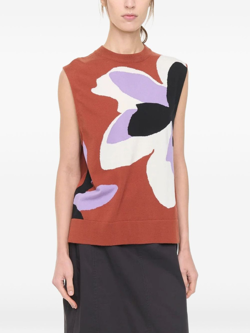 Plan C flower intarsia-knit vest 3