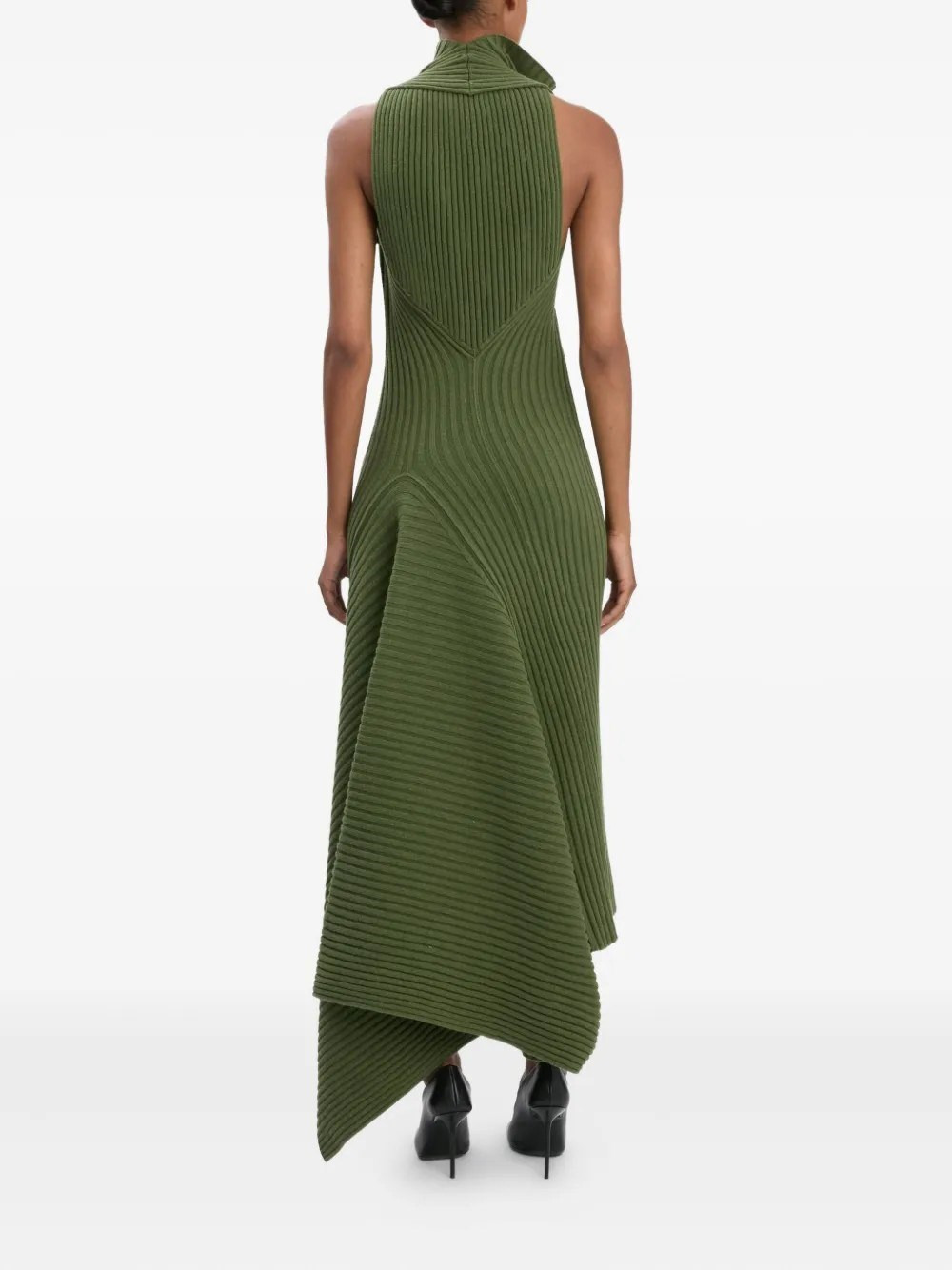 Draped Sleeveless Rib Midi Dress - 3