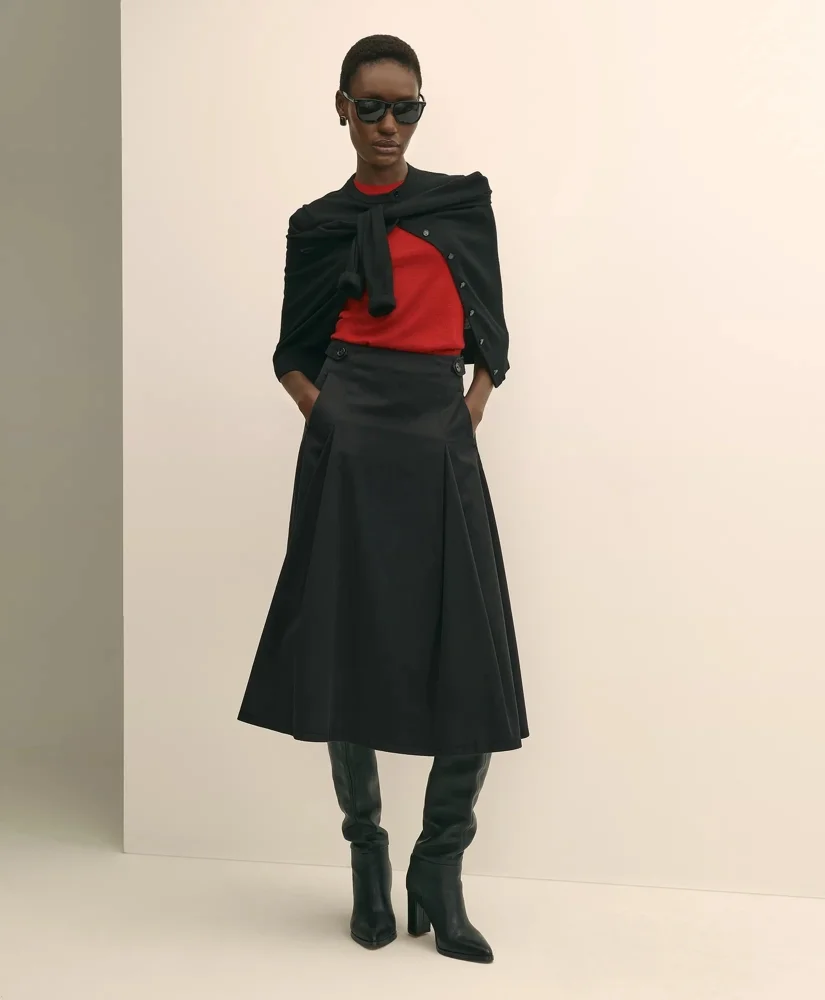 Cotton Twill A-Line Skirt - 1