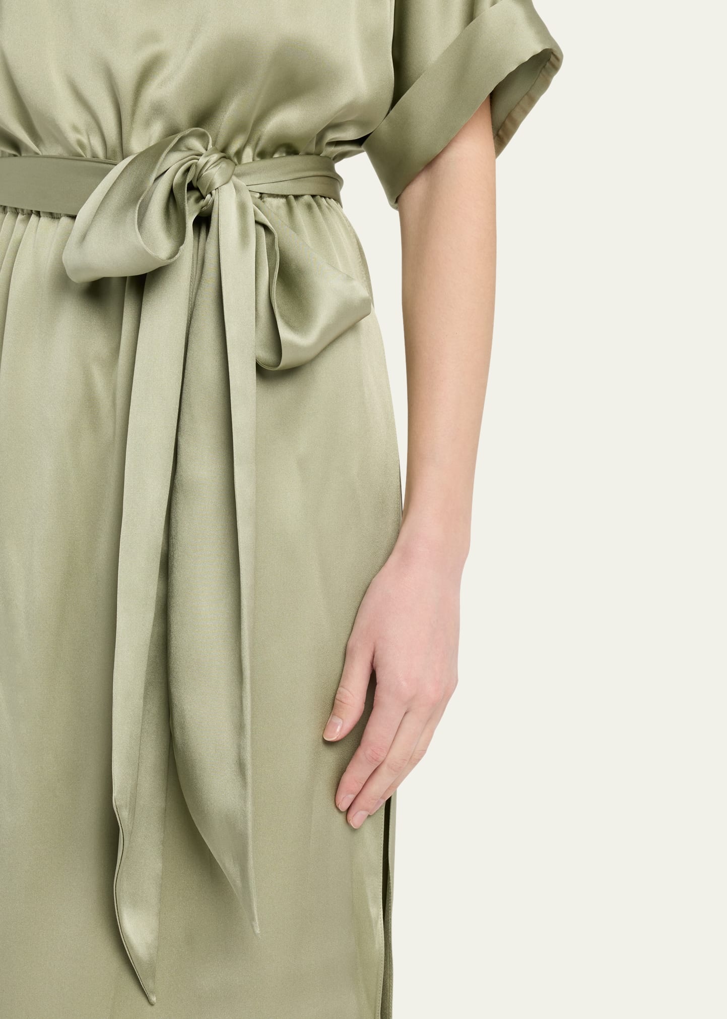 Caren Belted Silk Midi Dress - 5