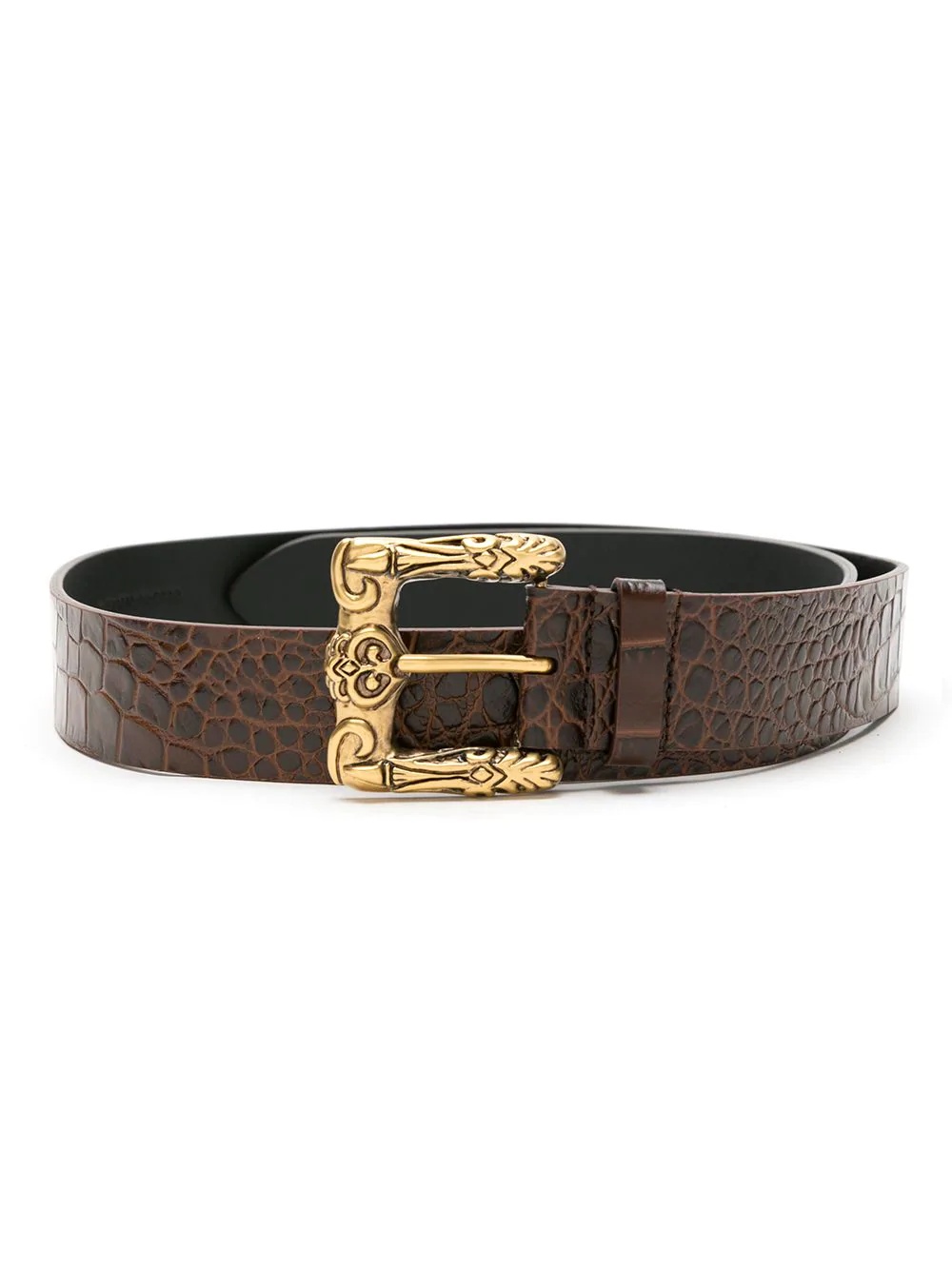 croc-effect leather belt - 1