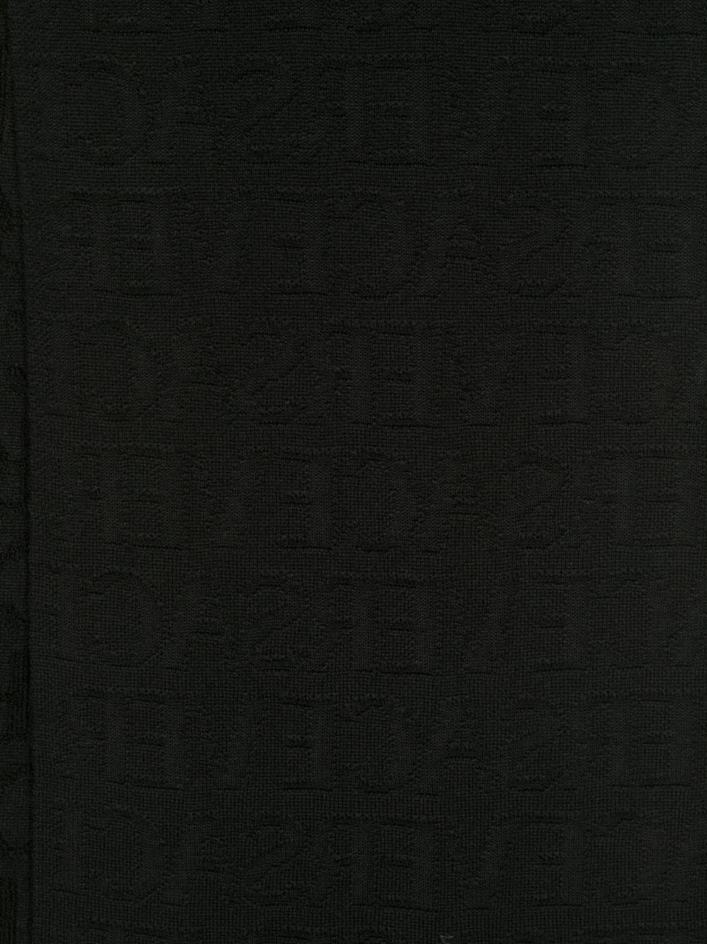 intarsia-knit logo wool scarf - 2