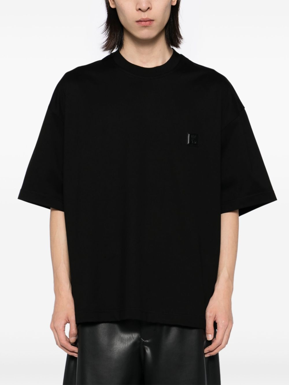 logo-patch cotton T-shirt - 3