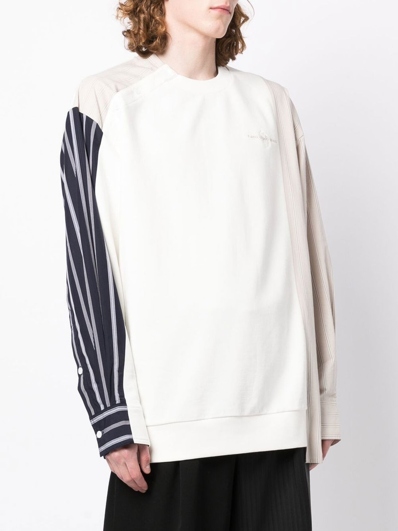 FENG CHEN WANG shirt-panelled sweatshirt outlook
