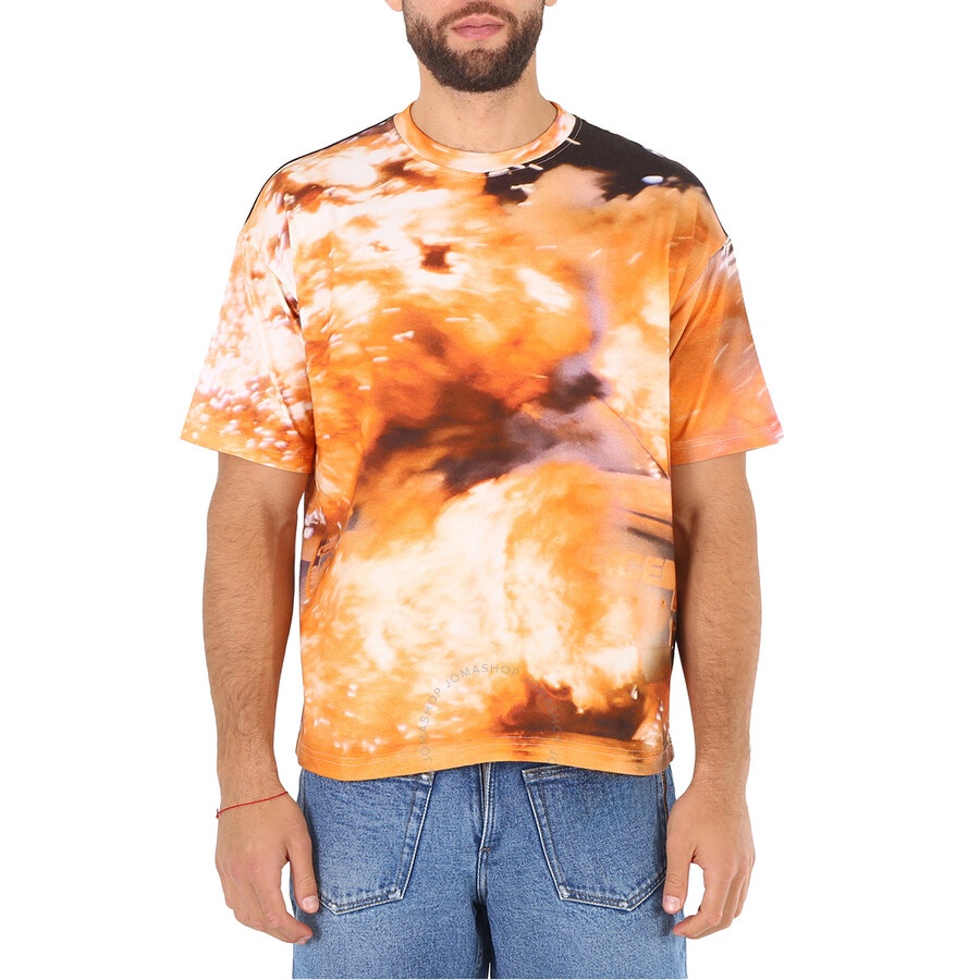 424 Men's Explosion Print Short Sleeve Cotton T-shirt - 1