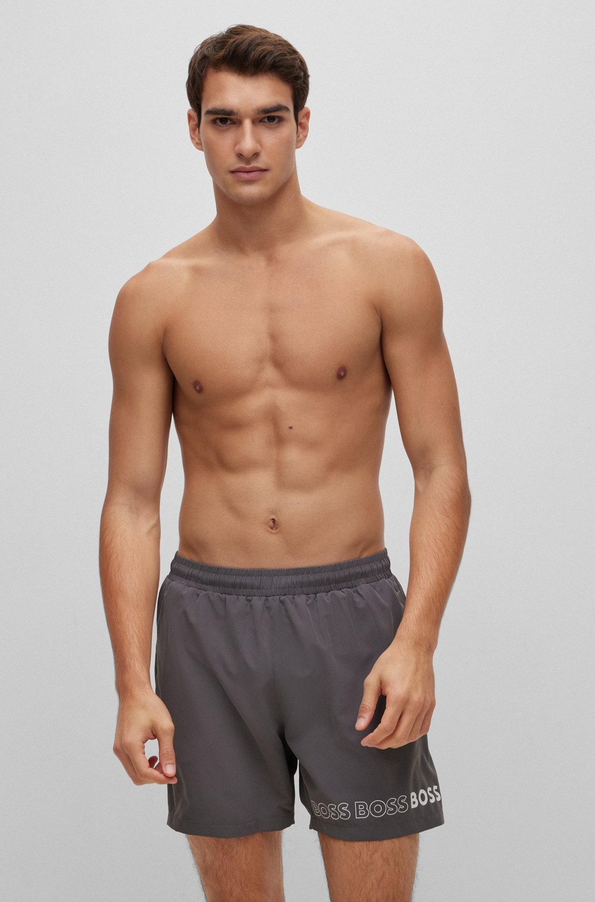 SWIM SHORTS WITH REPEAT LOGOS - 2