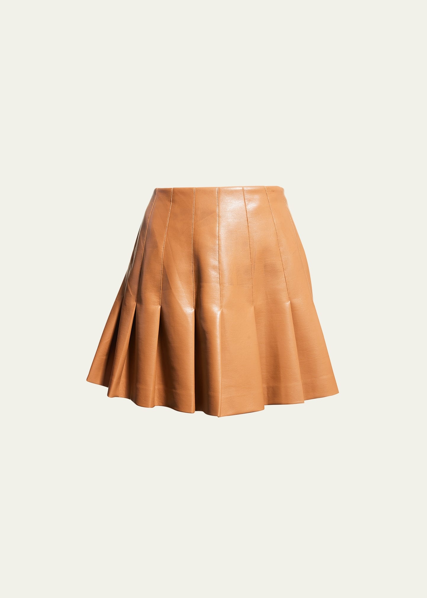 Carter Vegan Leather Pleated Mini Skirt - 1