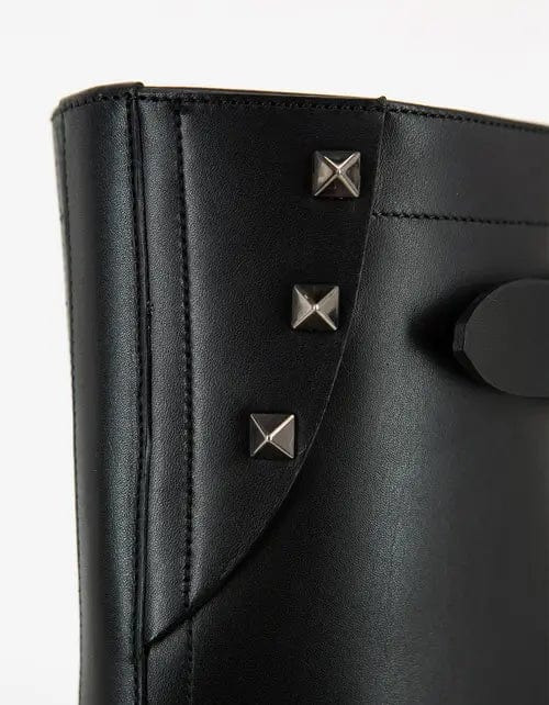 Valentino Black Leather Rockstud Boots - 3