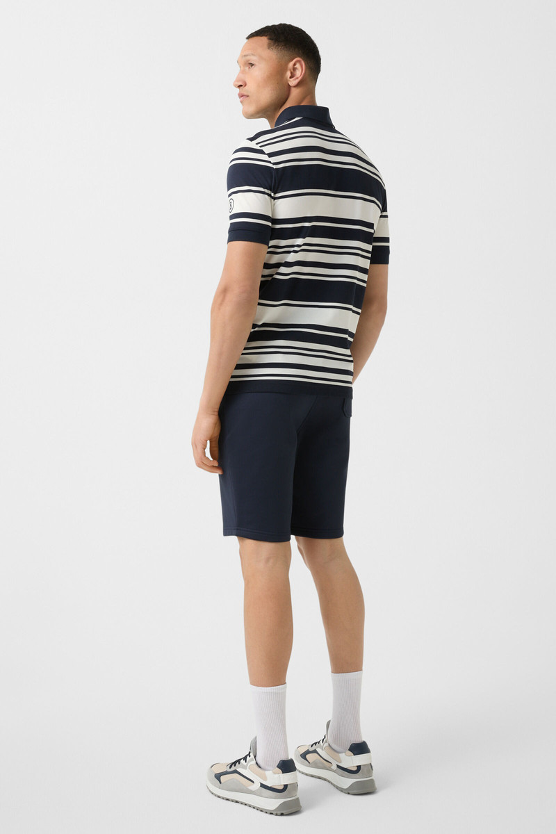 Flip functional short-sleeved top in Navy blue/white 3