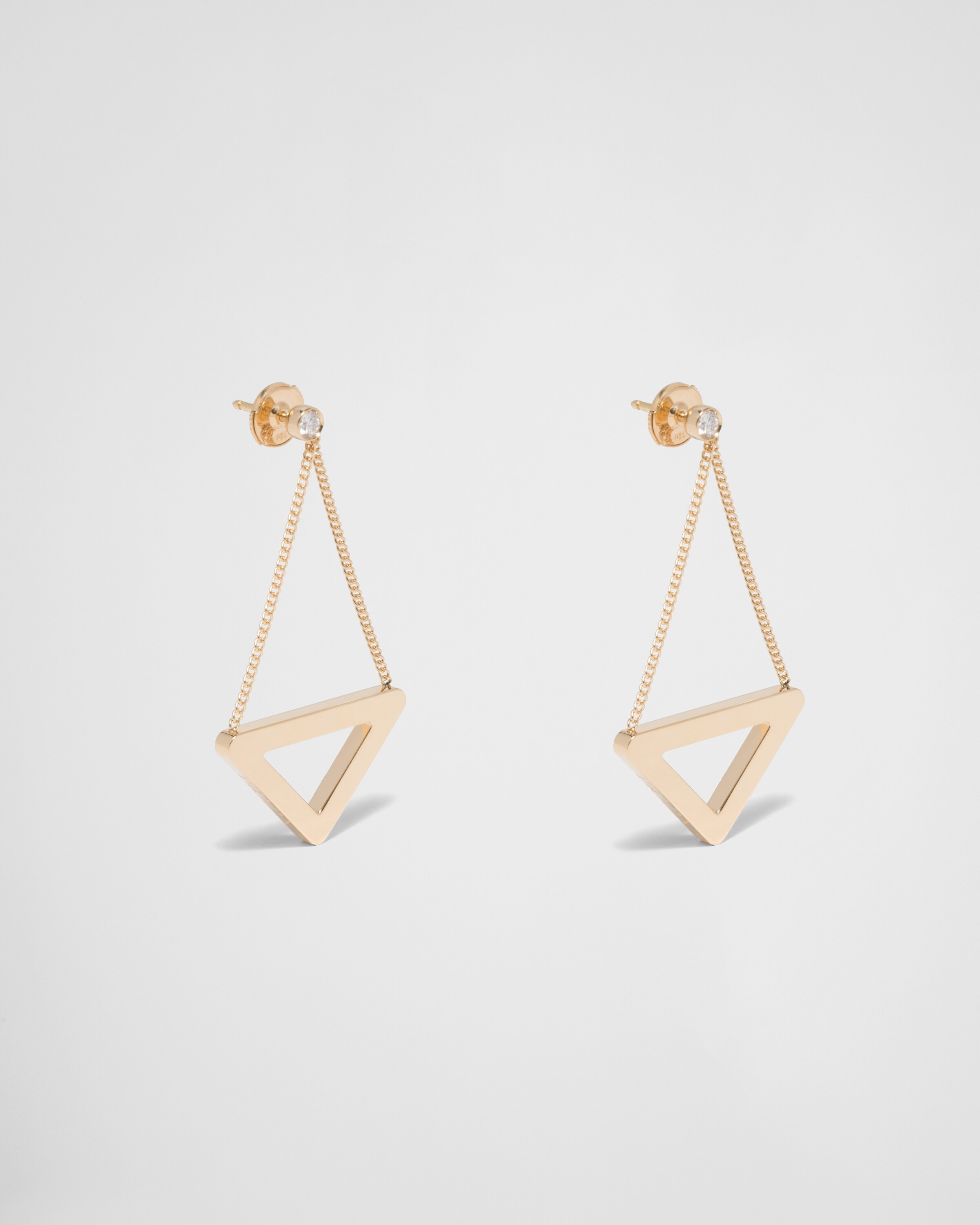 Eternal Gold cut-out drop earrings in yellow gold with diamonds - 3
