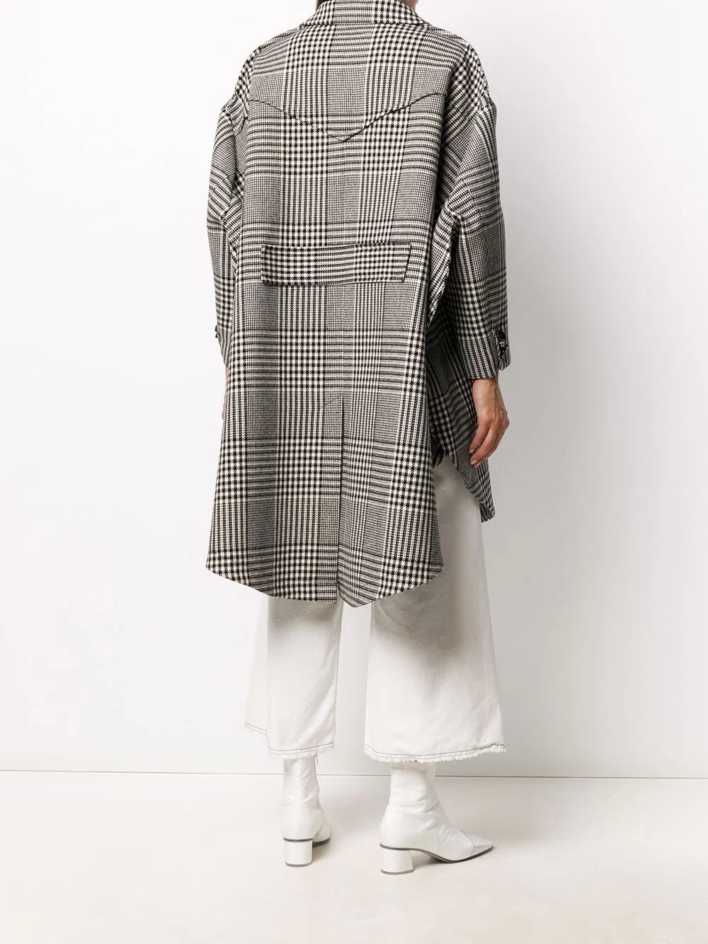 oversized Prince of Wales check coat - 4