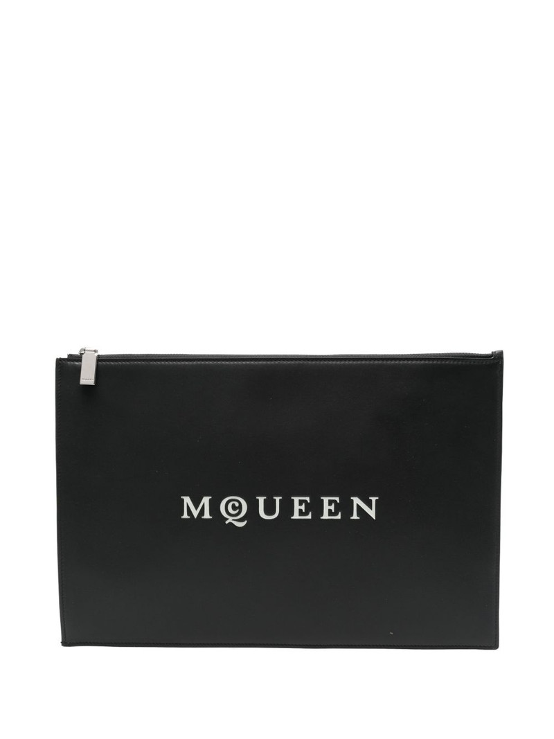 logo-print clutch bag 1