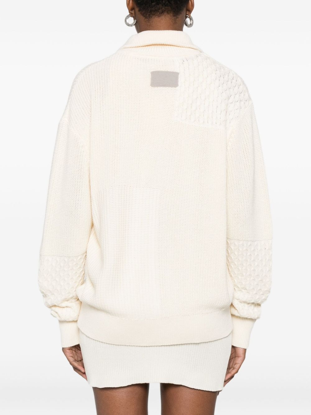 patterned-jacquard cardigan - 4