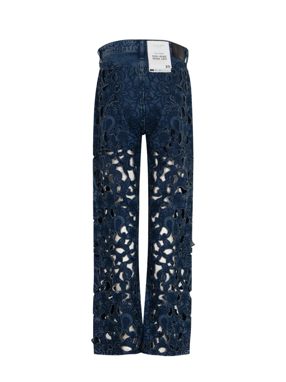 Logan Mid Rise Wide Leg Floral Cutout - 2