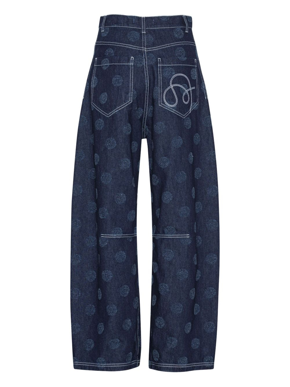 Dart needle-punch dot jeans - 2