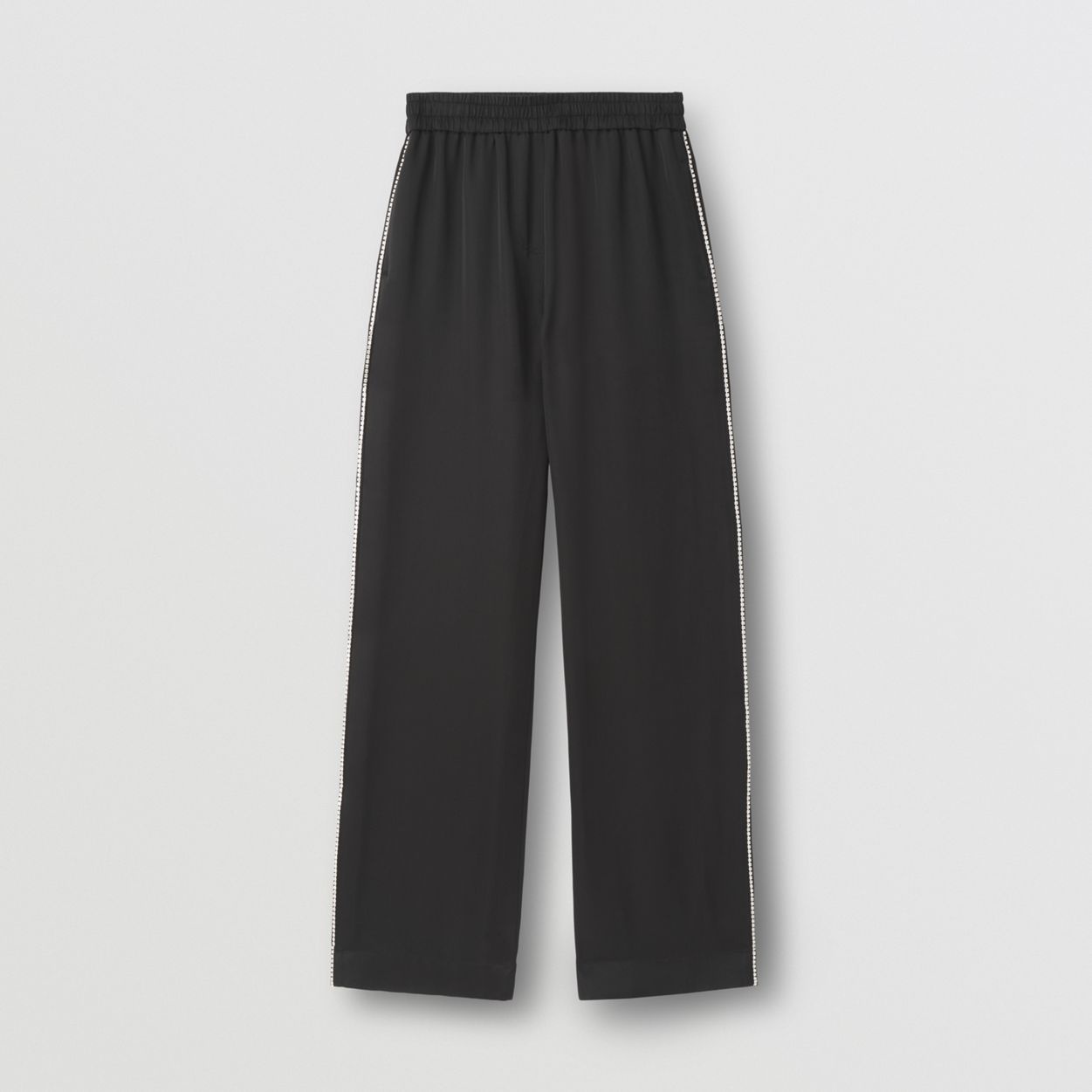 Crystal Stripe Silk Satin Blend Wide-leg Trousers - 1