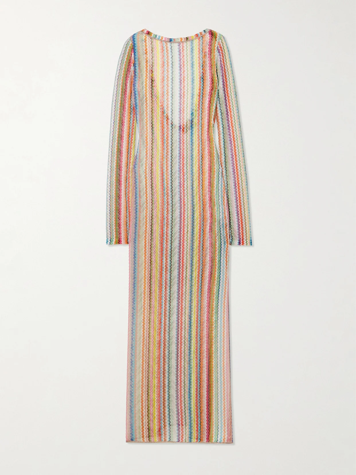 Mare Metallic-trimmed Striped Crochet-knit Maxi Dress - 1